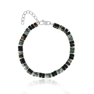 Lucky Brand Mens Mixed Beaded Bracelet, Green & Black, Adjustable at Nordstrom