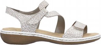 Remonte Womens Regina C7 Cracked Leather Sandal In White
