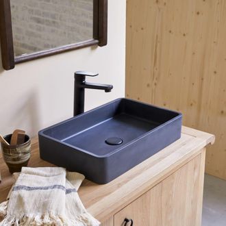 Tikamoon Lavabo rectangular de terrazo negro an. 50.5 cm