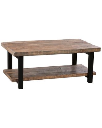 Alaterre Pomona 42in Metal and Wood Coffee Table