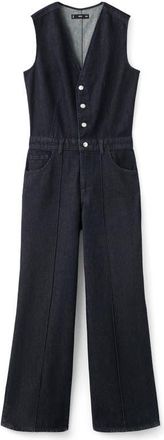Mango Odette Denim Jumpsuit in Open Blue at Nordstrom, Size X-Small