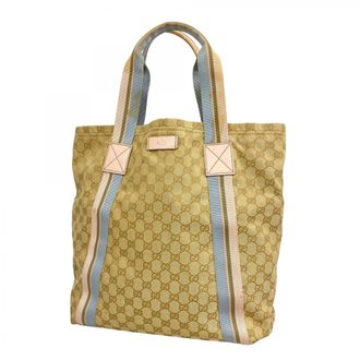 Gucci Beige Multi-Color Canvas Tote Bag (Pre-Owned)