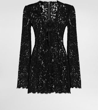 Dolce & Gabbana Short Cordonetto Lace Dress - Woman Dresses Black 36