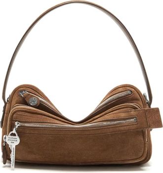Acne Studios Camero Party Suede V - Dames - Schoudertassen - Bruin - ONE Size - Leer - Tassen