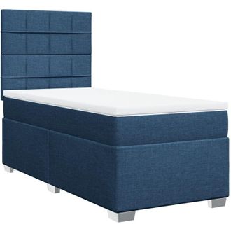 vidaXL Vidaxl - Cama Box Spring Con Colch&oacute;n Tela Azul 90x190 Cm