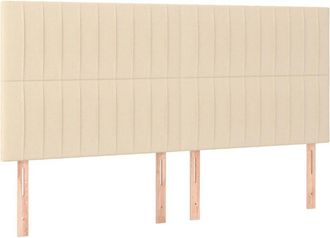 vidaXL Cabecero Con Luces Led Tela Crema 160x5x118/128 Cm Vidaxl