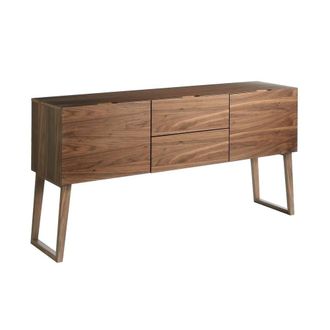 Angel Cerd&aacute; Walnut Sideboard, 160x40x80 cm 2 Drawers & 2 Doors in Brown | Size: 160 x 40 x 80 cm