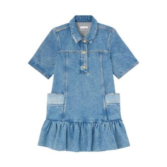 Ganni Short Dresses, female, Blue, Size: XS Ganni Dresses Blue