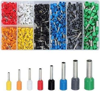 OEM Juego De 1200 Terminales De Cable (0,25 A 6 Mm&sup2;), Terminales De Cable, Conectores De Crimpado, Juego De Terminales De Cable Vfeng Con Estuche
