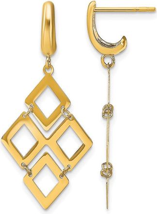 Diamond2Deal 14k Yellow Gold Fancy Drop Dangle Earrings