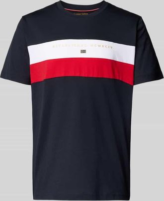 Christian Berg T-Shirt mit Label-Print in Marine, Gr&ouml;&szlig;e M