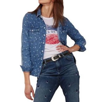 Zoe Karssen Star Print Denim Shirt Size S