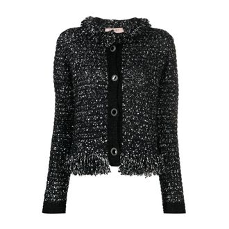 Twinset Dames, Jassen, Zwart, Maat: XS Tweed