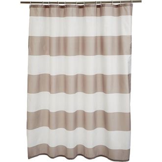 OEM Cortina De Ducha B&aacute;sica De Tejido Estampado Hidr&oacute;fugo Con Ojales Met&aacute;licos Y Ganchos De Pl&aacute;stico Blanco, 183 X 183 Cm, Gris Ra - Crezuo