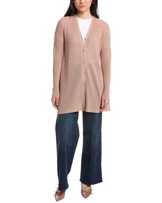 Lafayette 148 New York Ribbed Button Front Cardigan