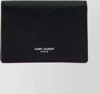 Saint Laurent leather grain de poudre business card holder