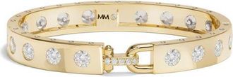 Melinda Maria Ashley Rodeo Lock Cubic Zirconia Cuff in Gold-White at Nordstrom, Size Medium