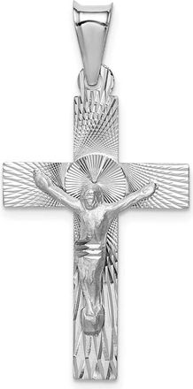 Diamond2Deal 14k White Gold Crucifix Pendant
