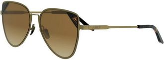 Fendi Signature Zonnebril - Dames - Zonnebrillen - Groen - 57 MM - Accessoires