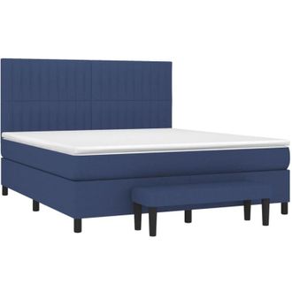 vidaXL Vidaxl - Cama Box Spring Con Colch&oacute;n Tela Azul 160x200 Cm