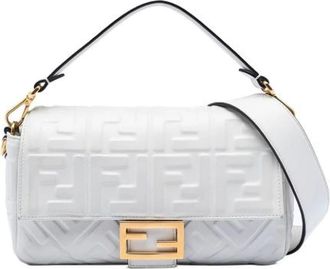 Fendi Pre-owned Shoulder Bags, female, White, Size: ONE SIZE Pre-owned Vintage Leather Shoulder Bag