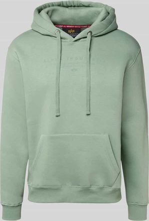 Alpha Industries Alpha Industries Hoodie mit Label-Print und Känguru-Tasche in Lind, Größe XXXL