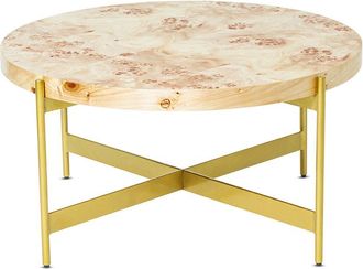 LR Home Lr Home Evelyn Contemporary Burl Wood Handmade Coffee Table