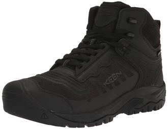 Keen Mens Reno Mid Height Soft Toe Flexible Waterproof Athletic Work Boots, Black/Black, 14 Wide