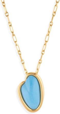 Oscar De La Renta Resin O Pendant Necklace in Light Blue at Nordstrom