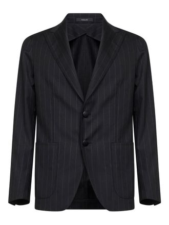 Tagliatore pinstriped peak-lapel blazer - Black