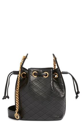 Saint Laurent Cassandre Quilted Leather Bucket Bag in Noir at Nordstrom