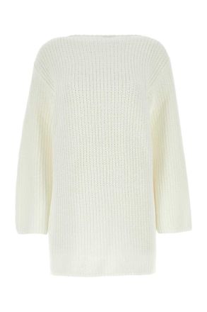 Ferragamo White Cotton Oversize Sweater