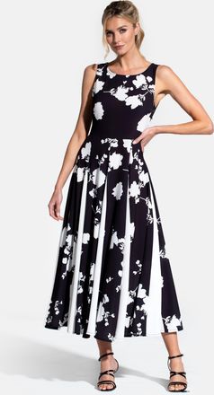 Hot Squash Box Pleat Midi Dress with Contrast Skirt