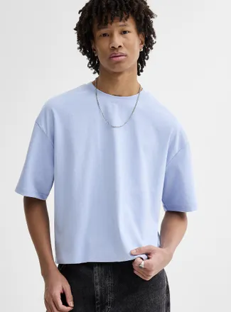 Djab Mens Cropped solid T-shirt Oversized fit