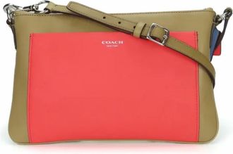 Coach Tweedehands leren schoudertassen - Dames - Vintage Schoudertas - Beige - ONE Size - Leer - Vintage