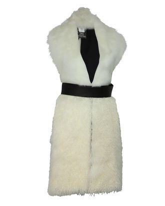 Altuzarra Constable Belted Gilet in White Fur