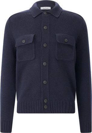 Gran Sasso Gebreide Overshirt - Heren - Vesten - Blauw - M - Wol - Truien & Vesten