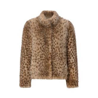 Rich & Royal Marmeren nepbontjas - Dames - Jassen - Beige - S - Nepbont - Jassen