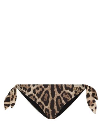 Dolce & Gabbana Slip bikini con stampa - Marrone