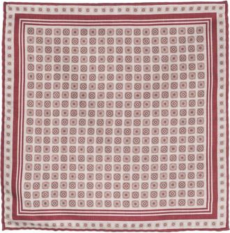 Brunello Cucinelli geometric-pattern reversible silk pocket square - men - Silk - One Size - Red