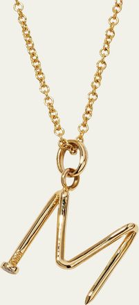 Zoe Lev Jewelry 14K Gold Small Nail Initial Necklace
