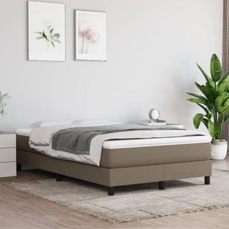 vidaXL Vidaxl - Cama Box Spring Con Colch&oacute;n Tela Gris Taupe 120x200 Cm