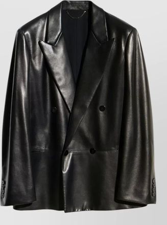 Gucci leather oversized double-breasted blazer