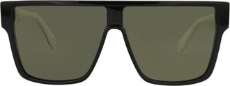 Alexander McQueen 99mm Flat Top Sunglasses in Black Black Green at Nordstrom Rack