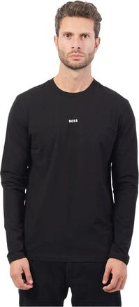 HUGO BOSS Longsleeve Polo Shirt - Heren - Longsleeves - Zwart - M - Katoen - Tops