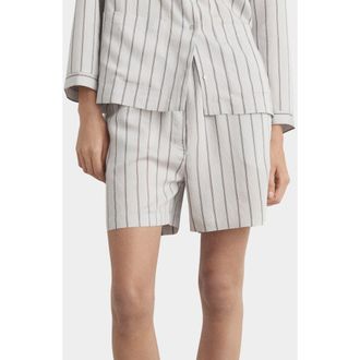 Mango Stripe Pajama Shorts in Grey at Nordstrom, Size Medium