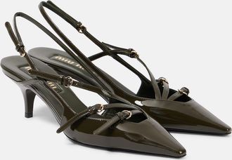Miu Miu Patent leather slingback pumps
