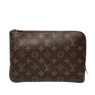 Louis Vuitton Pre-owned Clutches, female, Brown, Size: ONE SIZE Pre-owned Etui Voyag