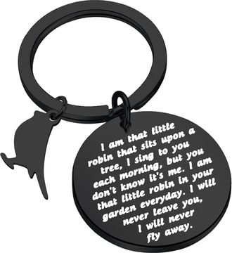 Generic Memorial Gifts Sympathy Keychain Robin Remembrance Bereavement Keychain (Blue)