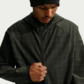 Nike Mens Tech Loose Dri-FIT Shori Knit Full-Zip All-Over-Print Jacket in Green | IV6599-355